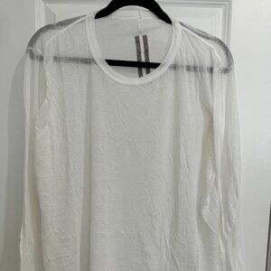 RICK OWENS LONG SLEEVE TOP WHITE XL